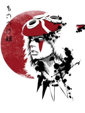 T-shirt Princesa Mononoke - Red Sun Princess