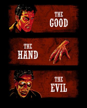 T-shirt The Good the Hand and the Evil