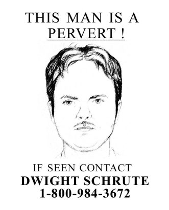 T-shirt Dwight Shrute Pervert Poster
